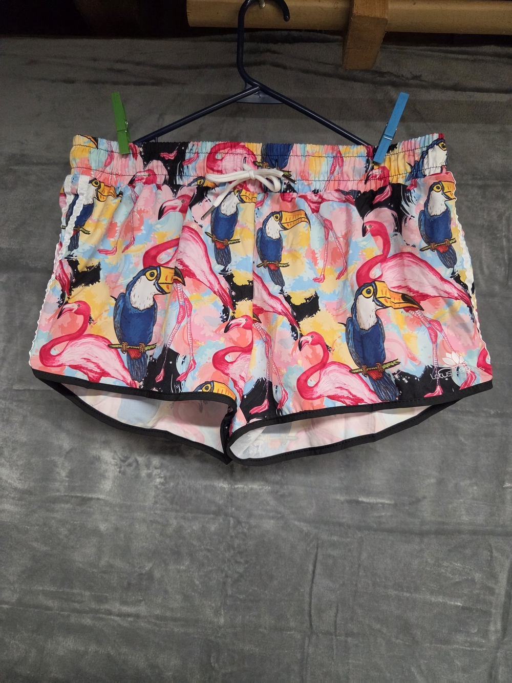Lotus Leggings Pink Multi Tropical Flamingo & Toucan Swim Shorts